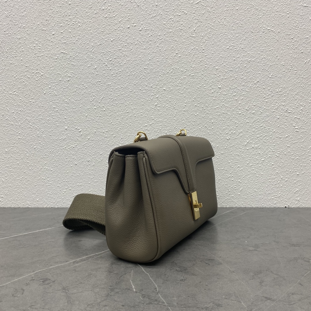 Celine Teen Soft 16 Smooth Calfskin Shoulder Bag Green 196853